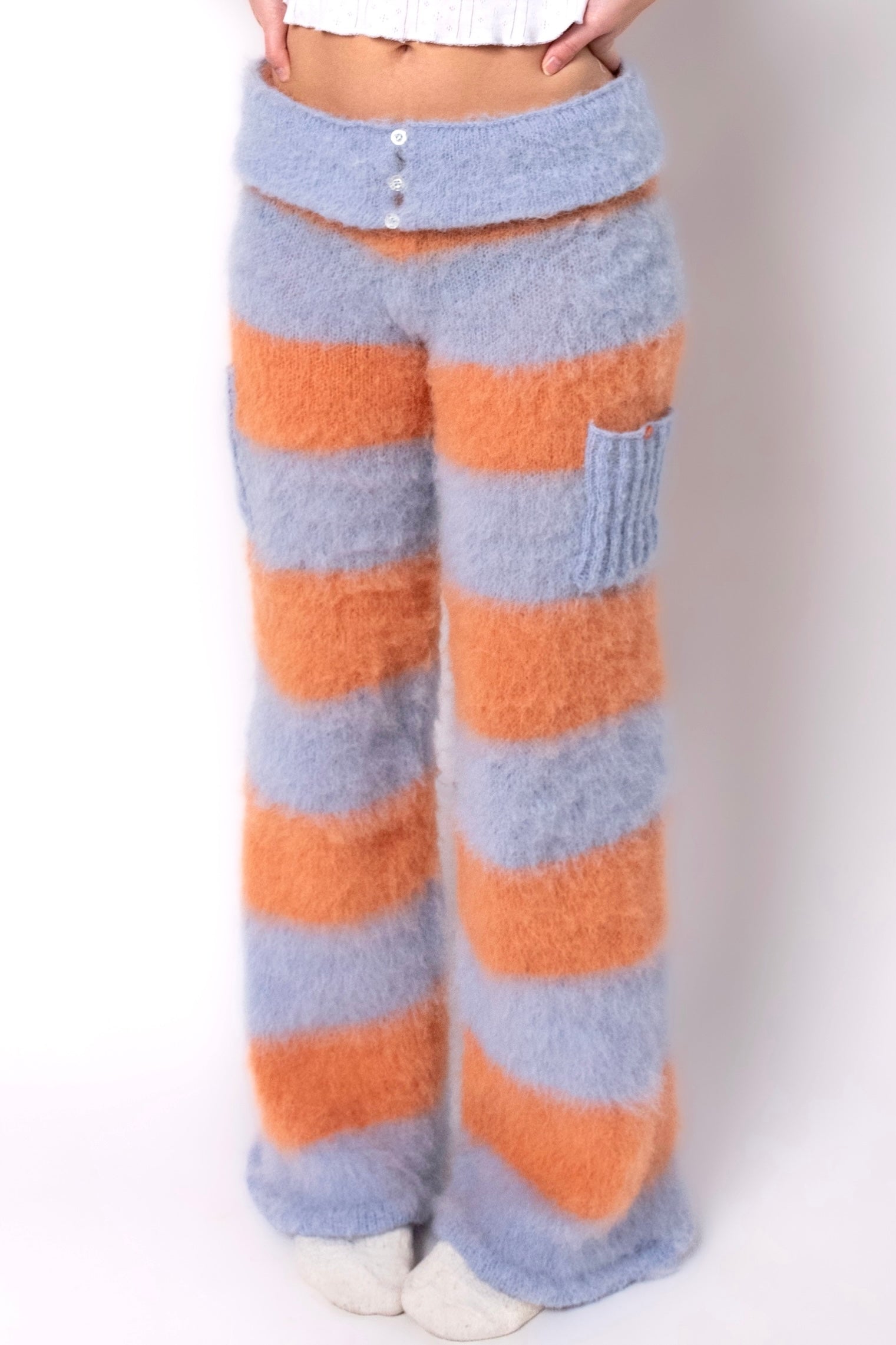 UNOF KNIT PANTS ふじあみ　Sサイズ　ネイビー UNOF KNIT PANTS ふじあみ Sサイズ ネイビー